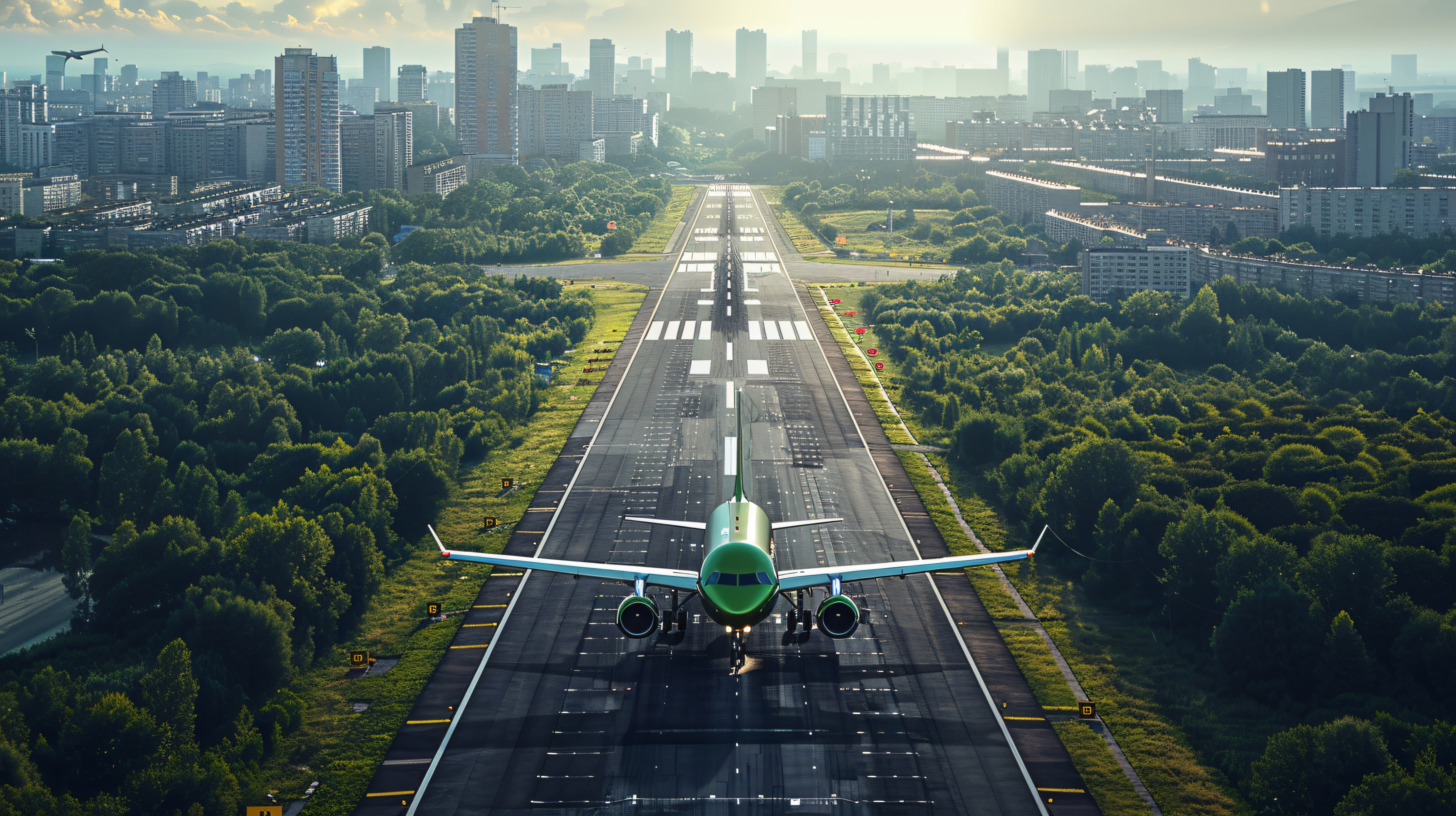 Airplane with green energy concept