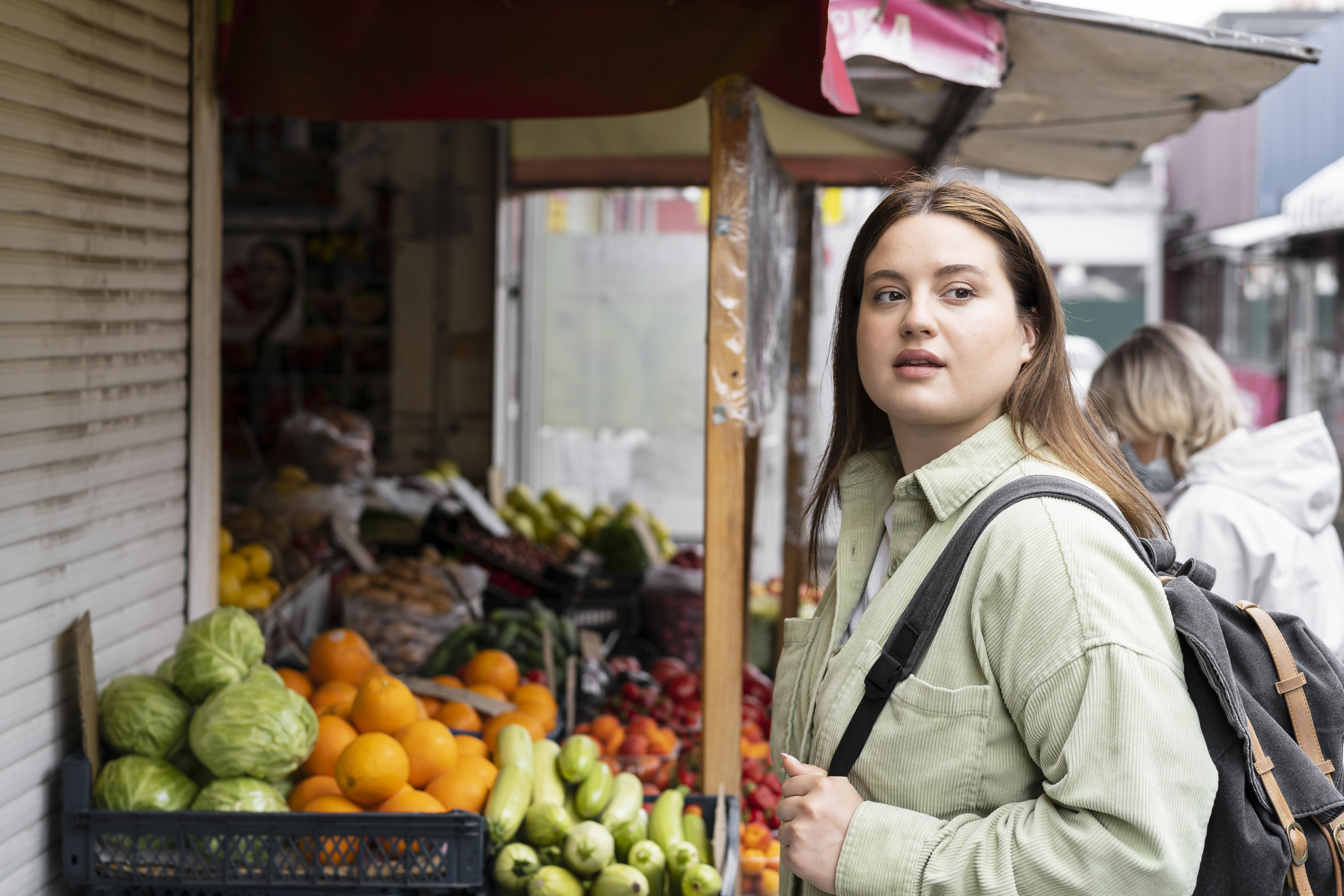 Farmer's market with fresh produce